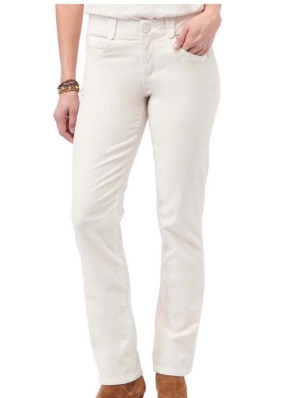 Democracy 16 Pants “Ab”solution Corduroys Straight Leg Pant Blanched Almond NWT